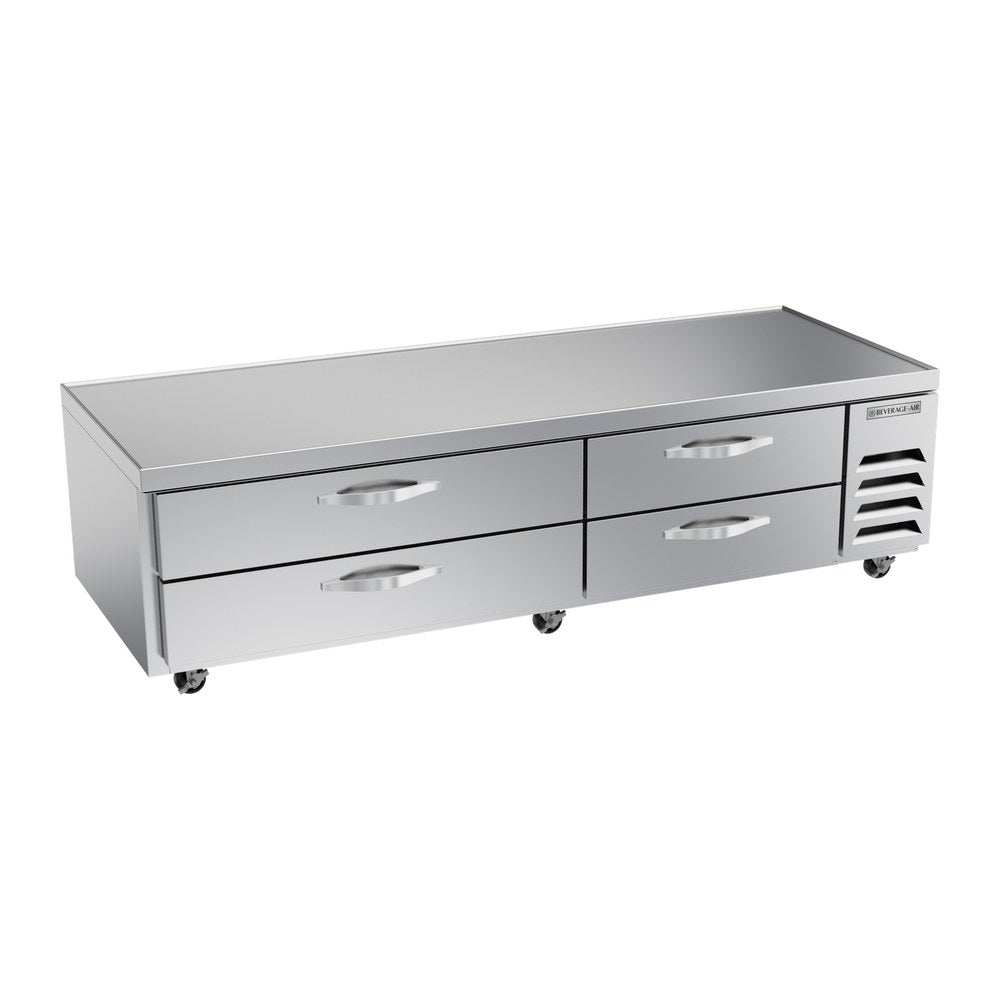 Beverage Air WTFCS84HC 84" four drawers chef base freezer, front view, door closed