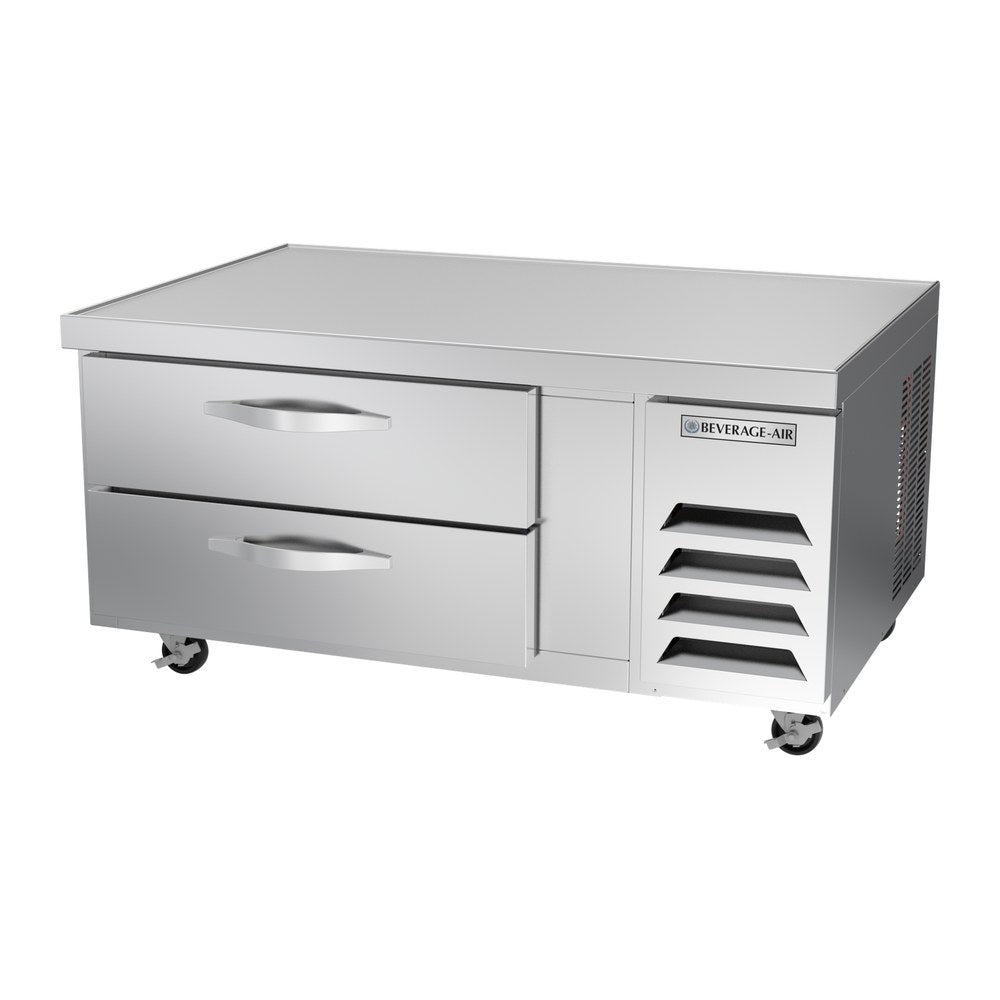 Beverage Air WTRCS48HC 48" two drawers chef base refrigerator, side angle view, door closed