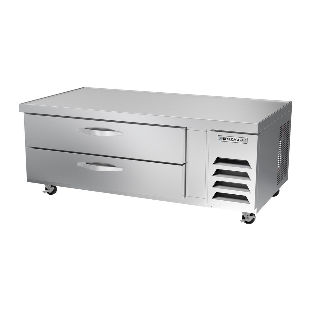 Beverage Air WTRCS60HC 60" two drawers chef base refrigerator, side angle view, door closed