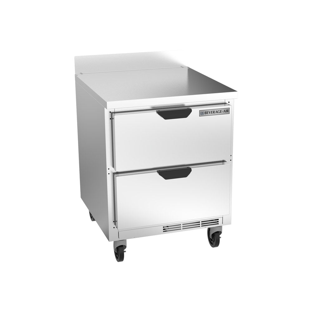 Beverage Air WTRD27AHC-2 27" two drawers worktop refrigerator, front view, door closed