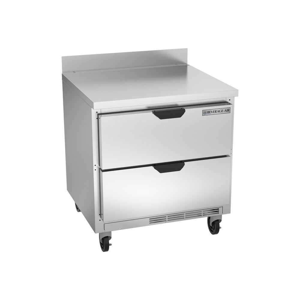 Beverage Air WTRD32AHC-2 32" two drawers worktop refrigerator, front view, door closed