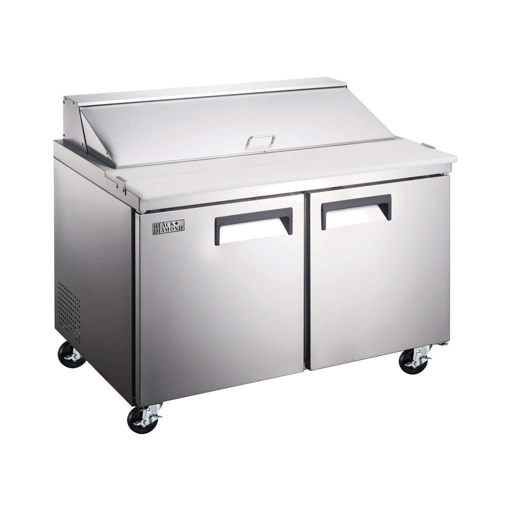 Black Diamond GRSL-2D 46-3/4" 2 Door Sandwich / Salad Prep Table, (6) 1/3 Size Pans