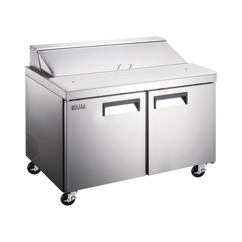 Black Diamond USSL-2D/60 60-1/4" 2 Door Sandwich / Salad Prep Table, (8) 1/3 Size Pans
