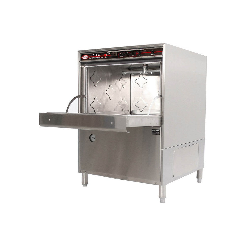 CMA L-1C undercounter glasswasher with door open