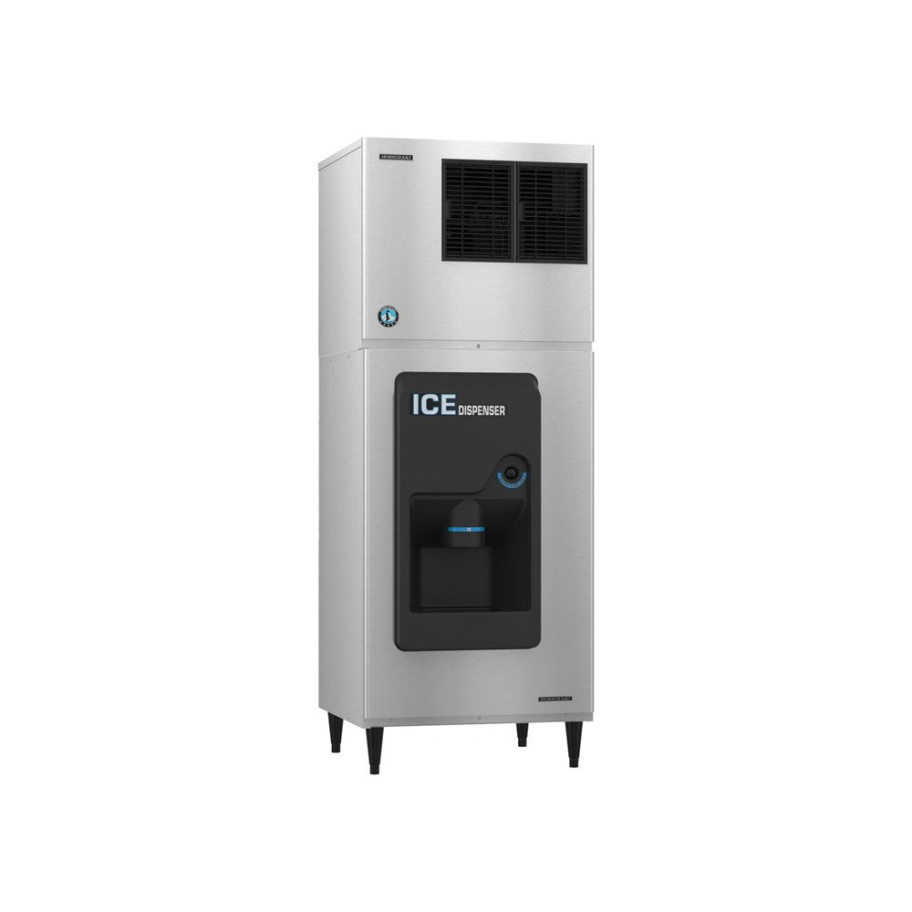 Hoshizaki DB-200H hotel ice dispenser shown with a top-mounted KM series ice machine (sold separately)