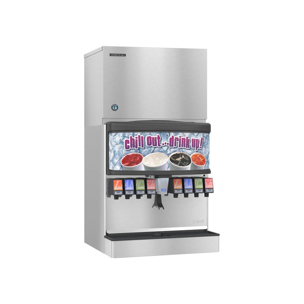 Hoshizaki KMD-705MRJZ remote condenser crescent cube ice machine on Hoshizaki ice and beverage dispenser