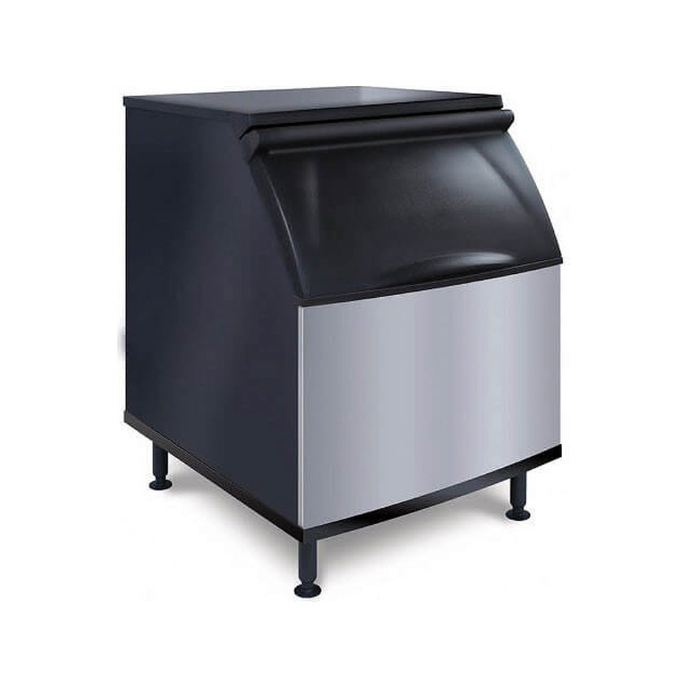 Koolaire K400 30-inch 365 lb ice storage bin with stainless-like front and black sides