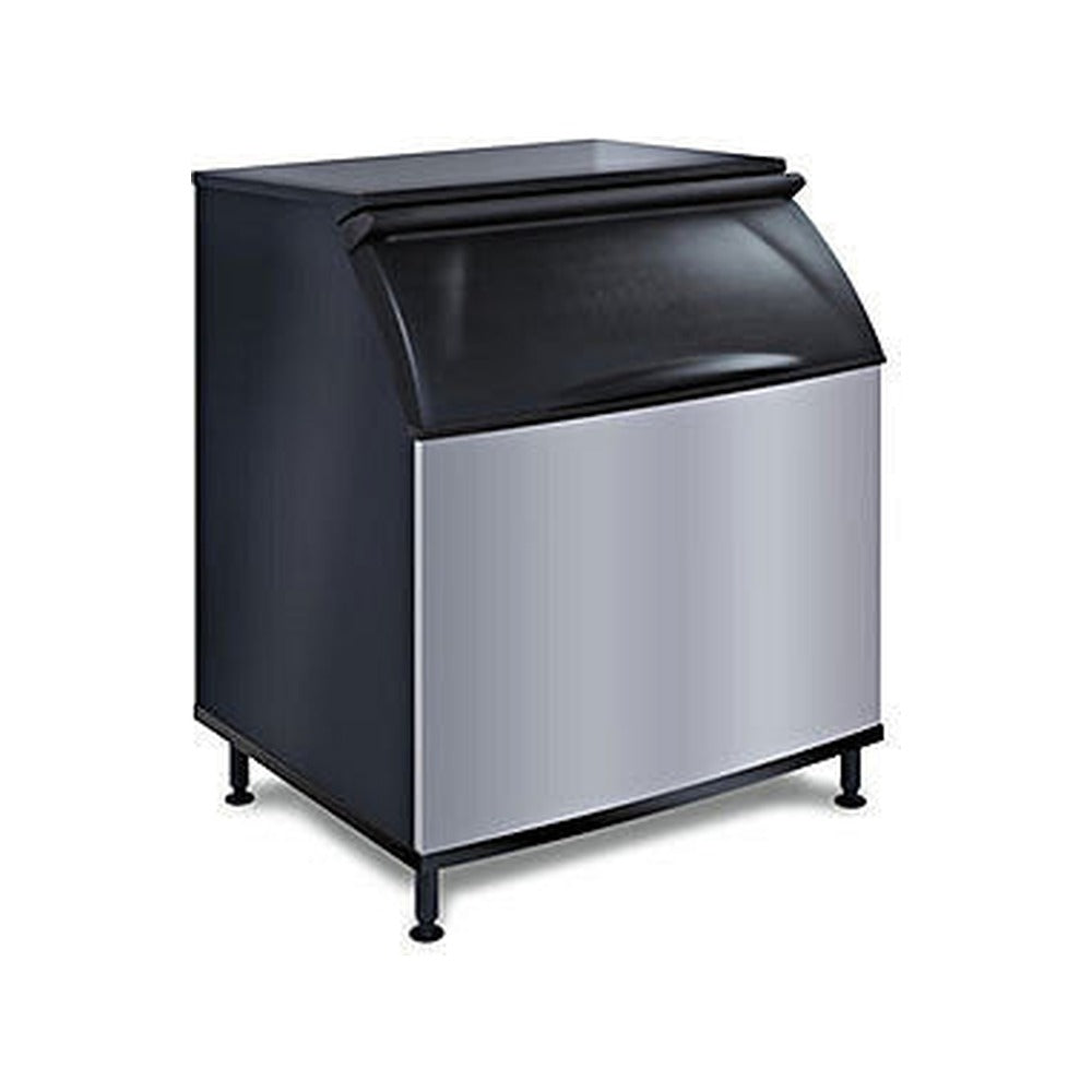Koolaire K970 48-inch 882 lb ice storage bin with stainless-like front and black sides