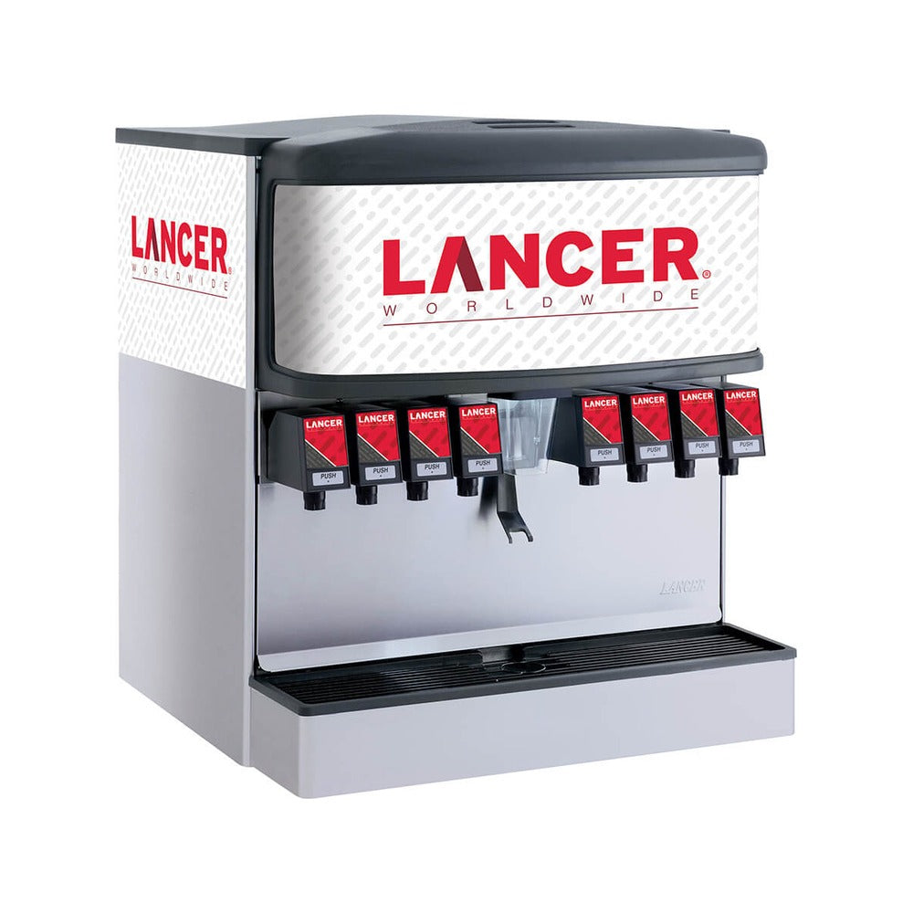 Lancer 85-4548N-111-GB 30-inch 8-valve cubelet ice & beverage dispenser, front view
