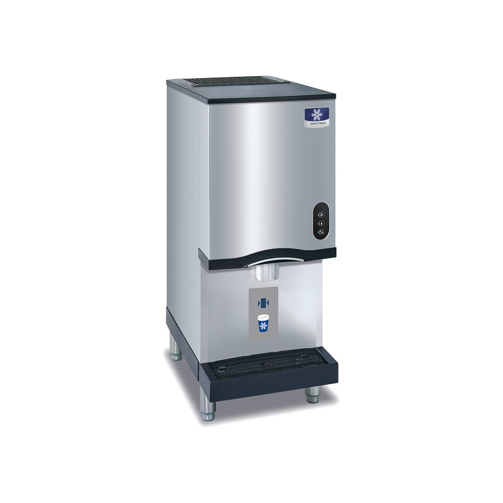 Manitowoc CNP0201A-161 touchless countertop nugget ice machine and water dispenser, angled view shown on optional legs