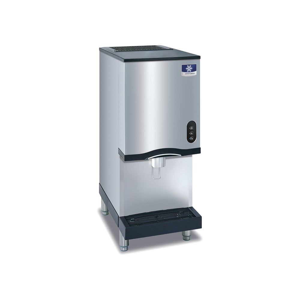Manitowoc CNP0201A-161L push-lever countertop nugget ice machine and water dispenser, angled view shown on optional legs