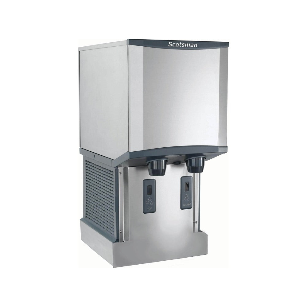 Scotsman HID312AWX-1 320 lb touch-free wall mount nugget ice & water dispenser, 12 lb storage, front angle view
