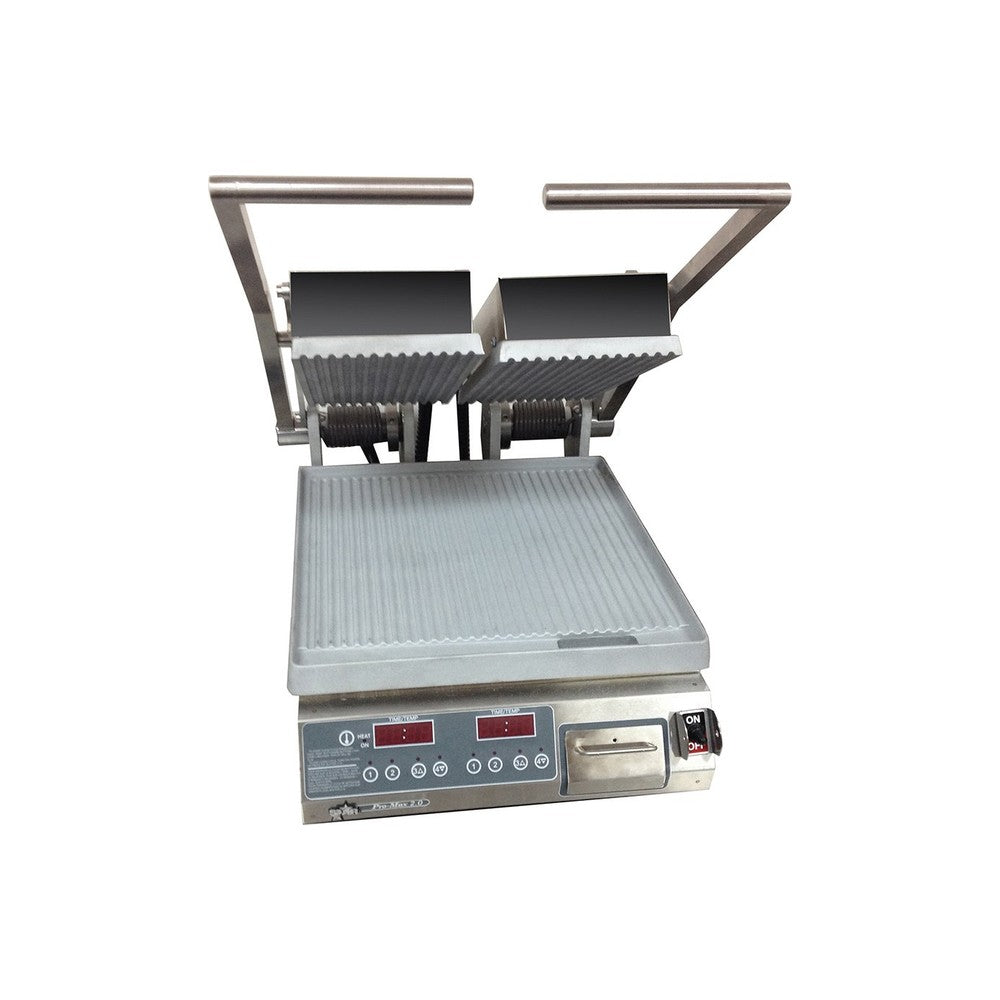 Star PGT14D 14" split-top panini grill with grooved aluminum plates