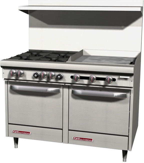 Southbend S48EE-2T, 48" Wide Gas Restaurant Range w/ 24" Griddle