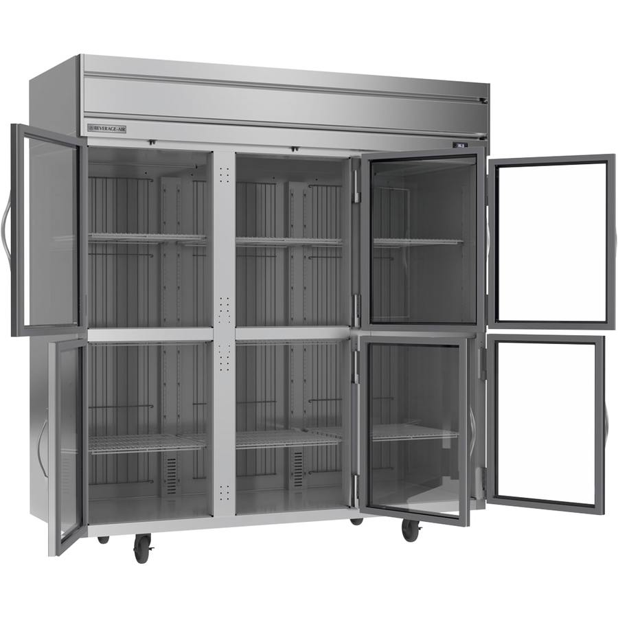 Beverage Air HR3HC-1HG, 78" Horizon Half-Glass Triple Door Reach-in Refrigerator