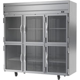 Beverage Air HR3HC-1HG, 78" Horizon Half-Glass Triple Door Reach-in Refrigerator