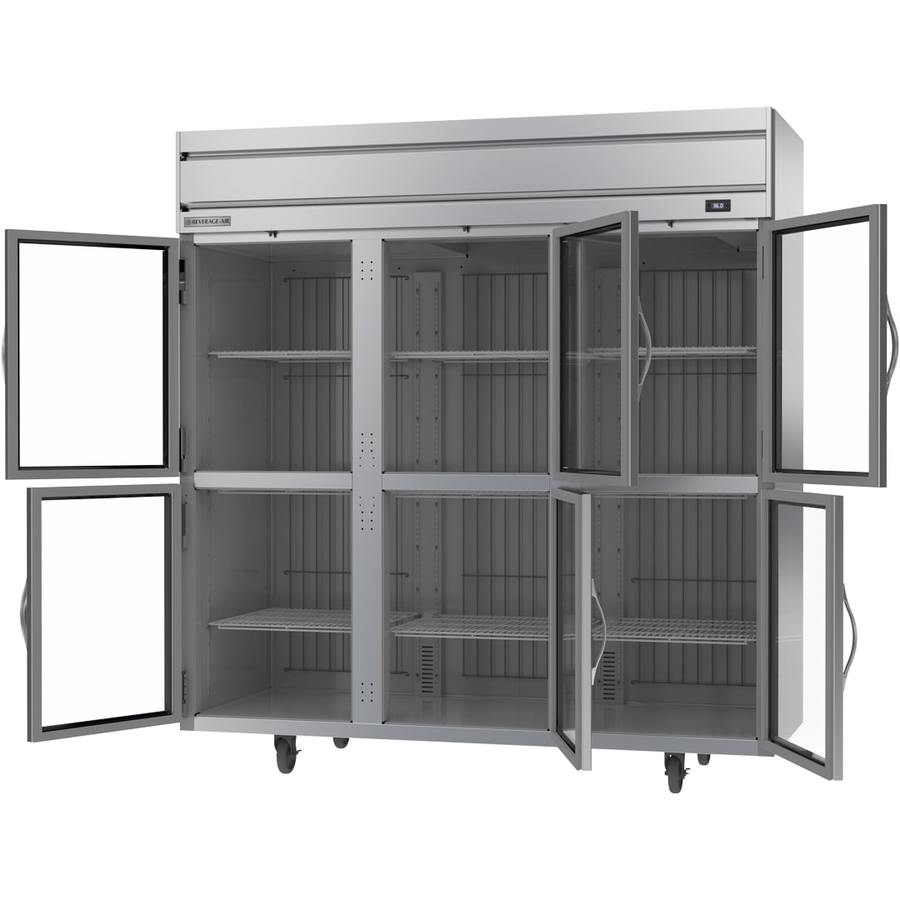 Beverage Air HR3HC-1HG, 78" Horizon Half-Glass Triple Door Reach-in Refrigerator