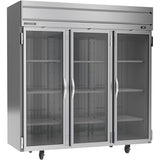 Beverage Air HR3HC-1G, 78" Horizon Series Glass Triple Door Reach-in Refrigerator