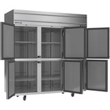 Beverage Air HR3HC-1HS, 78" (6) Solid Half Swing Doors Reach-In Refrigerator