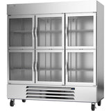 Beverage Air HBR72HC-1-HG, 75" Horizon Series Glass Half -Door Bottom Mount Refrigerator