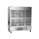 Beverage Air HBF72HC-5-HG, 75" Horizon Series Glass Half-Door Bottom Mount Freezer
