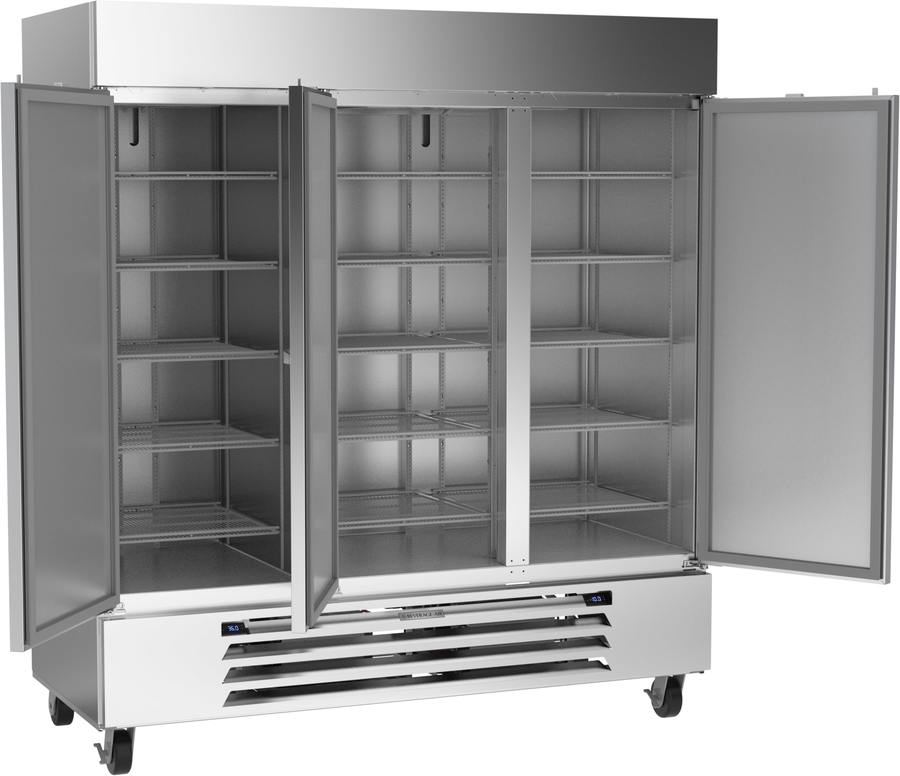 Beverage Air HBRF72HC-1-B, 75 1/8" Dual Temp Refrigerator/Freezer Bottom Mount Reach-In