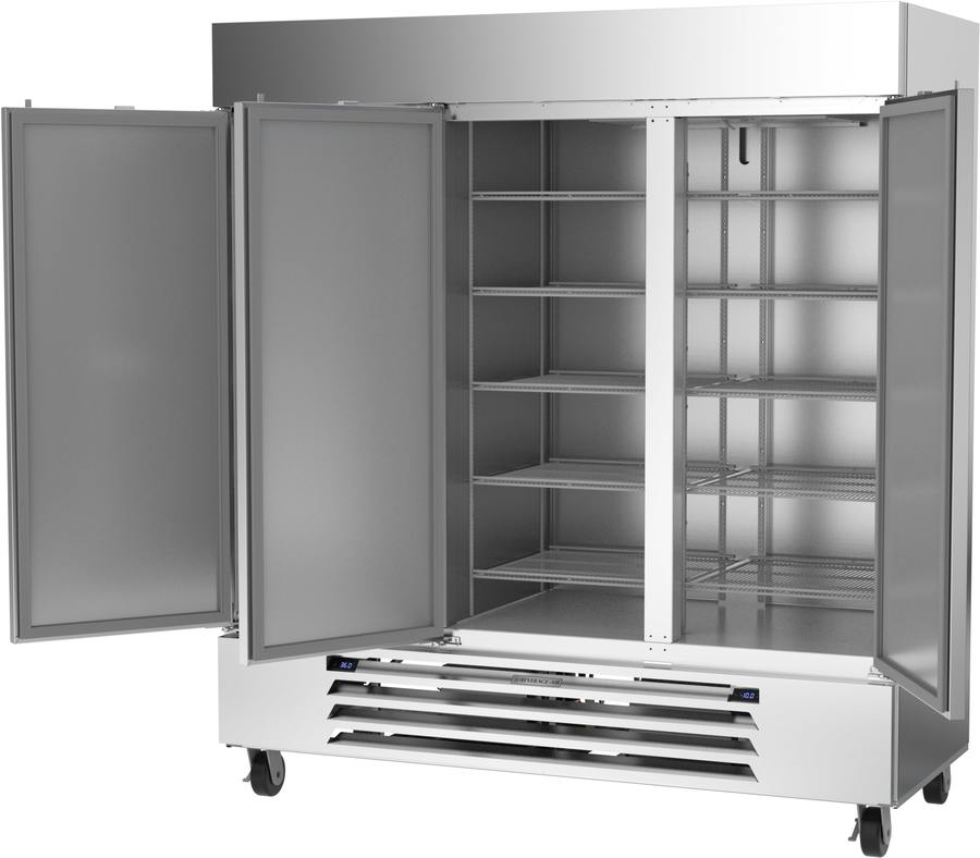 Beverage Air HBRF72HC-1-B, 75 1/8" Dual Temp Refrigerator/Freezer Bottom Mount Reach-In