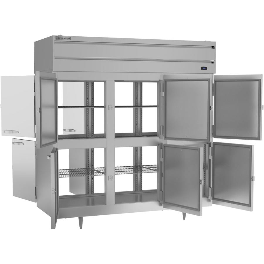 Beverage Air PRD3HC-1AHS, 77 3/4" P-Series Half-Solid Door Reach-In Pass-Thru Refrigerator
