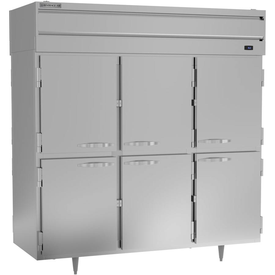 Beverage Air PRD3HC-1AHS, 77 3/4" P-Series Half-Solid Door Reach-In Pass-Thru Refrigerator
