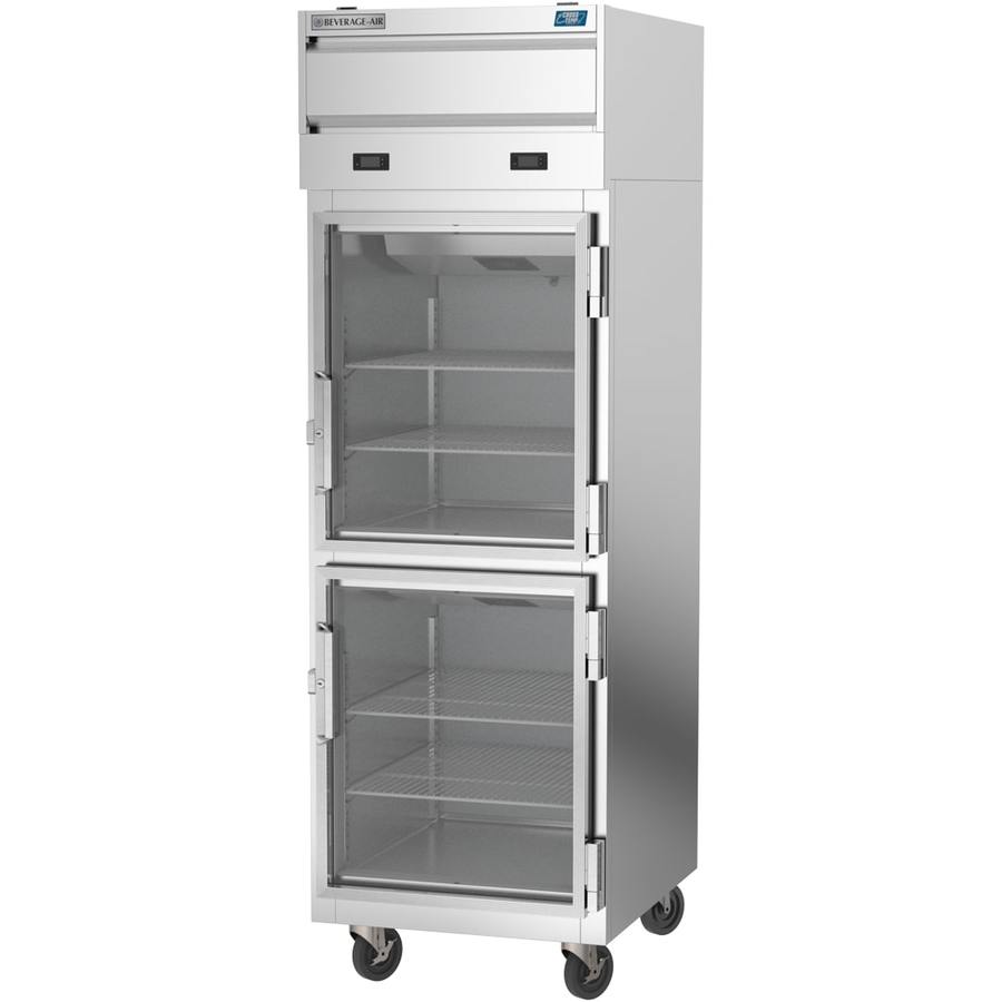 Beverage Air CT12-12HC-1HG, 27 1/2 Glass Half -Door Top Mount Variable Speed Freezer/Refrigerator
