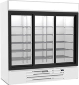 Beverage Air MMR66HC-1-W, 75" White Sliding Glass Doors