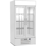 Beverage Air MMR35HC-1-W, 39 1/2” White Hinged Double Glass Door
