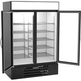 Beverage Air MMF49HC-1-B-IQ, 52” Black Hinged Double Glass Doors With Electronic Lock
