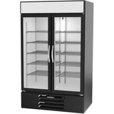 Beverage Air MMF44HC-1-B-IQ, 47" Black Hinged Double Glass Doors With Electronic Lock