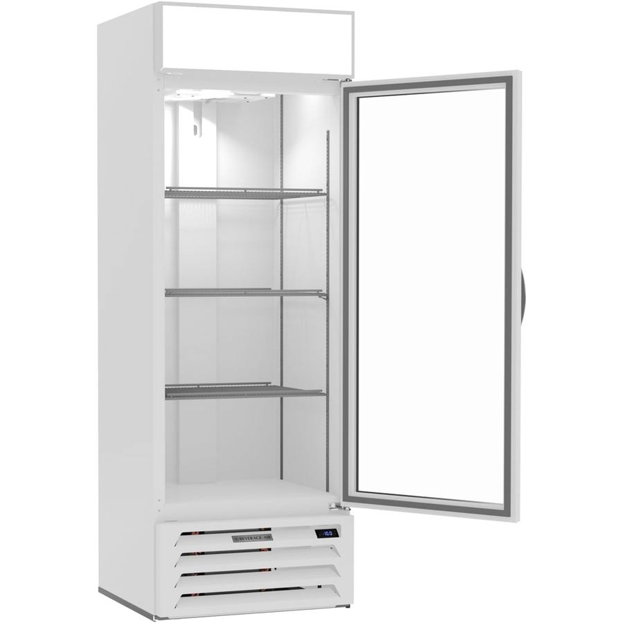 Beverage Air MMF19HC-1-W, 27 1/4" White Hinged Single Glass Door