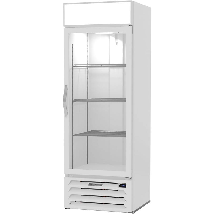 Beverage Air MMF19HC-1-W, 27 1/4" White Hinged Single Glass Door