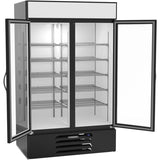 Beverage Air MMF44HC-1-B, 47" Black Hinged Double Glass Doors