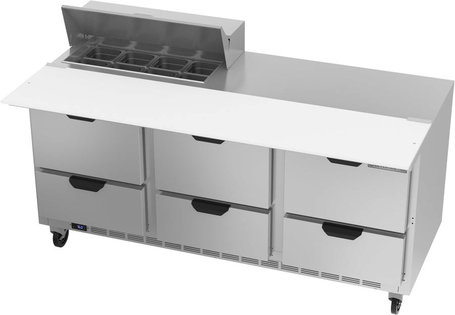 Beverage Air SPED72HC-08-6, 72"  Sandwich Prep Table With Drawers