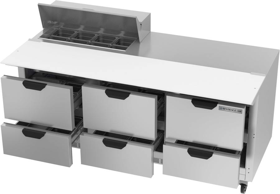Beverage Air SPED72HC-08-6, 72"  Sandwich Prep Table With Drawers