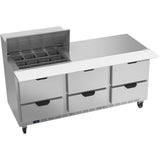 Beverage Air SPED72HC-12M-6, 72" Mega Top Sandwich Prep Table with Drawers