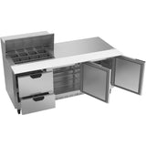 Beverage Air SPED72HC-12M-2, 72" Mega Top Sandwich Prep Table with Drawers