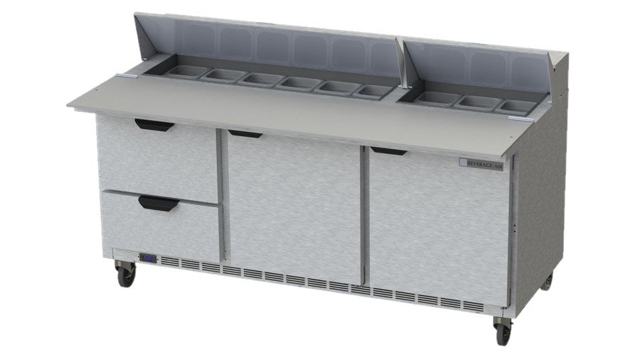 Beverage Air SPED72HC-18C-2, 72" Sandwich Prep Table with Drawers & 17” Cutting Board