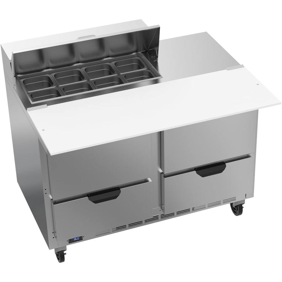 Beverage Air SPED48HC-08C-4, 48" Sandwich Prep Table With 17” Cutting Board With Drawers