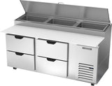 Beverage Air DPD72HC-4, 72" Deli/Pizza Prep Table with Four Drawers