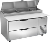 Beverage Air DPD60HC-2, 60" Deli/Pizza Prep Table with Two Drawers
