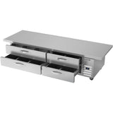 Beverage Air WTRCS84HC-96, 96" Four Drawer With Extended Top Chef Base Refrigerator
