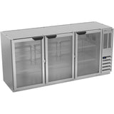 Beverage Air BB72HC-1-G-S, 72" Glass Door Back Bar Equipment