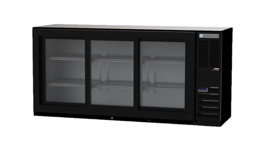 Beverage Air BB72HC-1-GS-B, 72"  Sliding Glass Door Back Bar Refrigerator