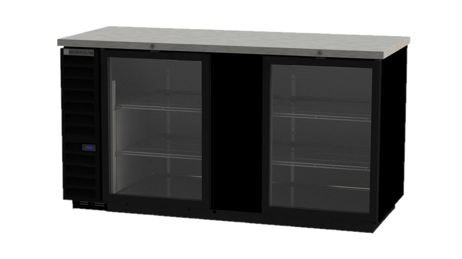 Beverage Air BB68HC-1-FG-B, 69" Glass Door Food Rated Back Bar Refrigerator