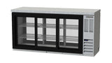 Beverage Air BB72HC-1-GS-F-PT-B-27, 72" Sliding Glass Door Food Rated Pass-Thru with Stainless Steel Top Back Bar Refrigerator